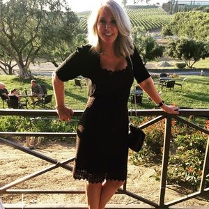 BCBG Black Crochet Dress